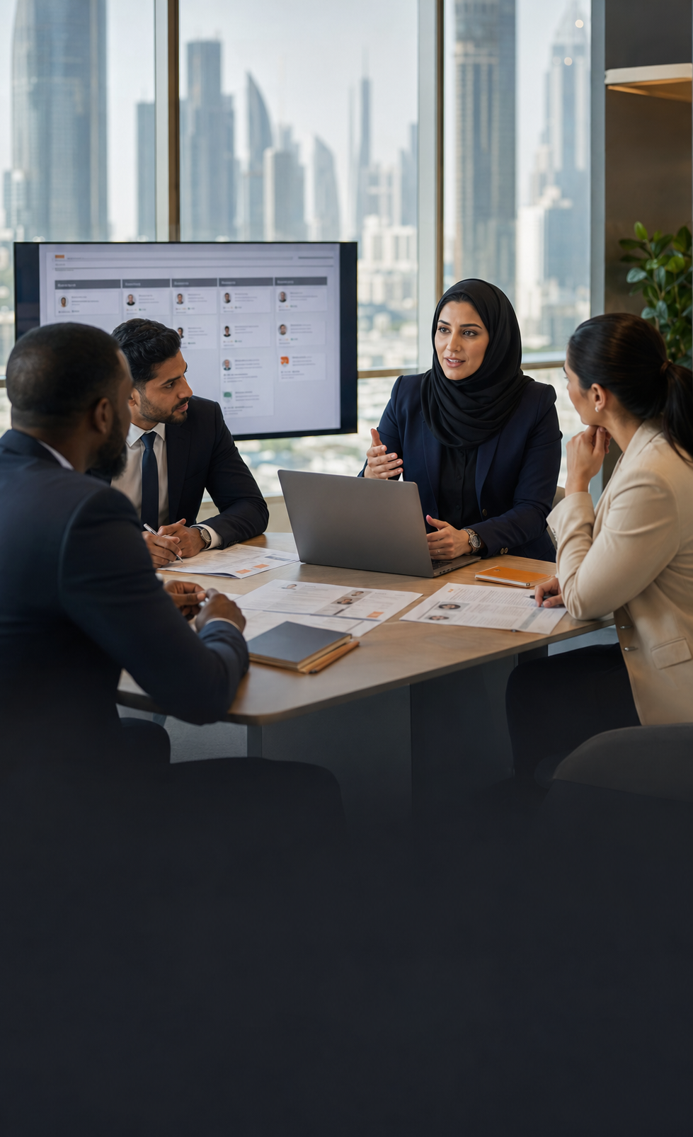 Recruiter leading an RPO planning meeting with a business hiring team