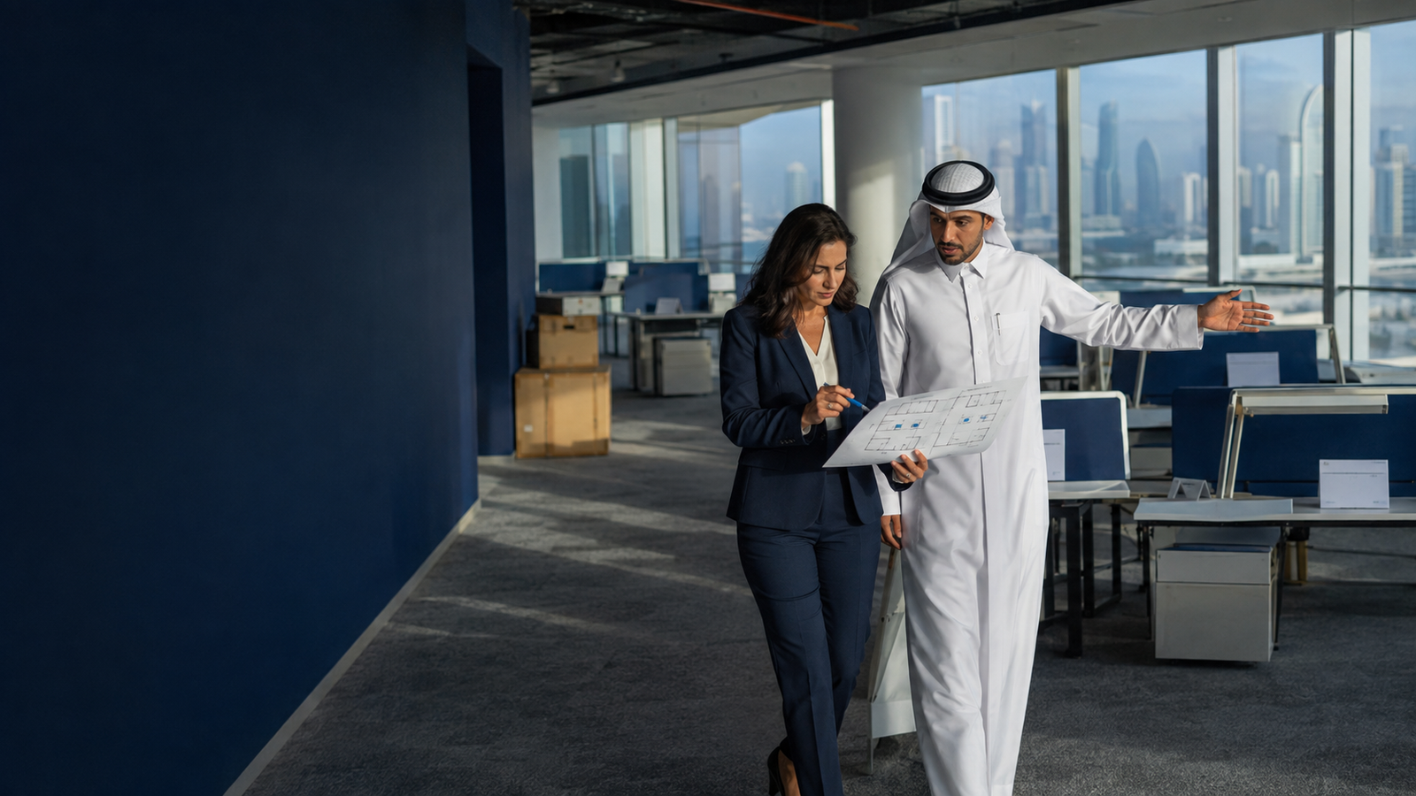 HR and operations leaders planning workforce needs before opening a new workplace in Doha